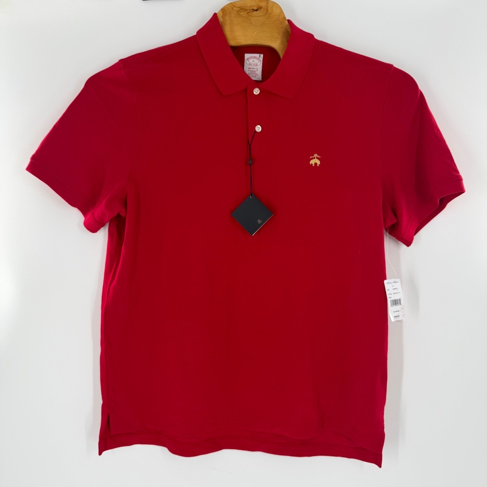 Brooks Brothers Mens XL Red Supima Cotton Original Fit Short Sleeve Polo Shirt